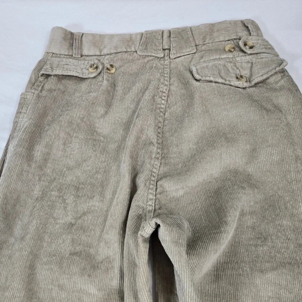 Vintage International Male Corduroy Pants 32 Pleated Rayon Beige Made in Taiwan
